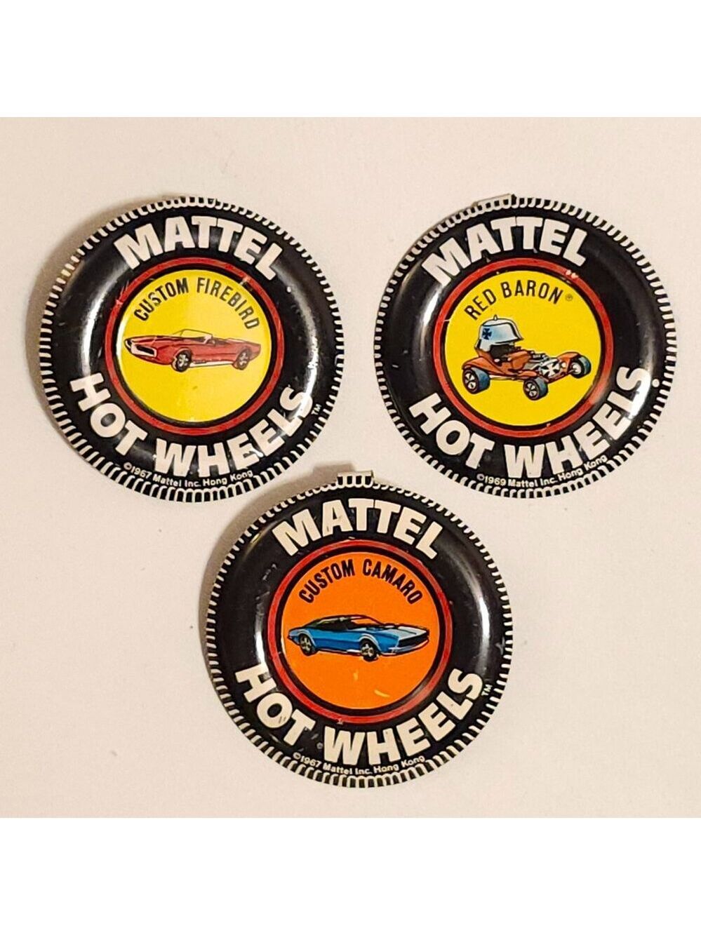 Hot Wheels Redline Button Lot of 3 MATTTEL